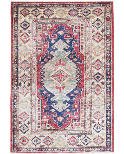 Kazak 2' 10" X 4' 2" Hand Knotted Wool Rug 2' 10" X 4' 2" (86 X 127) / Red / Wool