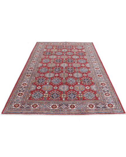 Kazak 5' 4" X 8' 2" Hand Knotted Wool Rug 5' 4" X 8' 2" (162 X 249) / Red / Wool