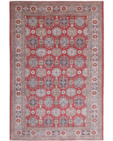 Kazak 5' 4" X 8' 2" Hand Knotted Wool Rug 5' 4" X 8' 2" (162 X 249) / Red / Wool