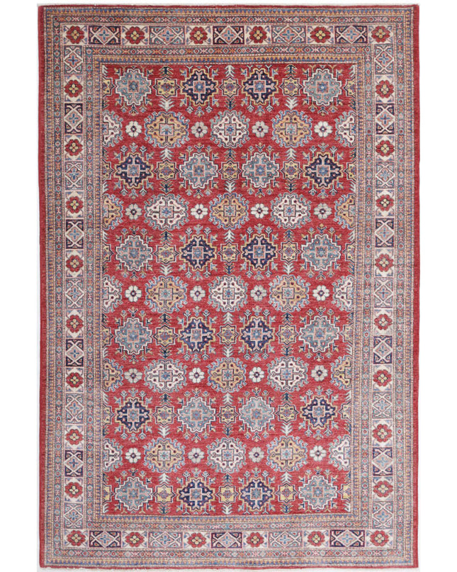 Kazak 5' 4" X 8' 2" Hand Knotted Wool Rug 5' 4" X 8' 2" (162 X 249) / Red / Wool