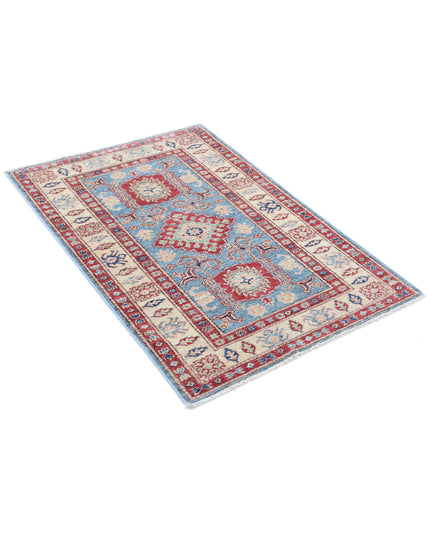 Kazak 2' 9" X 4' 2" Hand Knotted Wool Rug 2' 9" X 4' 2" (84 X 127) / Blue / Wool