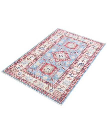Kazak 2' 9" X 4' 2" Hand Knotted Wool Rug 2' 9" X 4' 2" (84 X 127) / Blue / Wool
