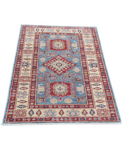 Kazak 2' 9" X 4' 2" Hand Knotted Wool Rug 2' 9" X 4' 2" (84 X 127) / Blue / Wool