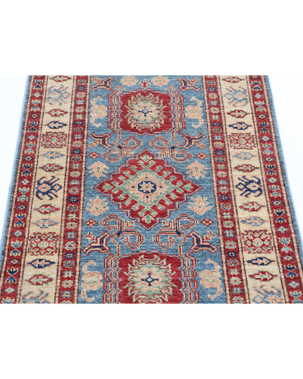 Kazak 2' 9" X 4' 2" Hand Knotted Wool Rug 2' 9" X 4' 2" (84 X 127) / Blue / Wool