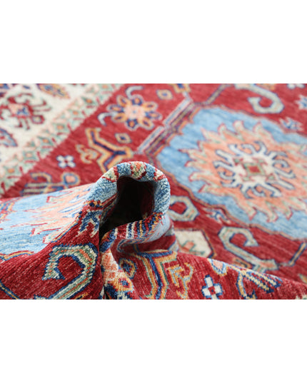 Kazak 3' 6" X 4' 9" Hand Knotted Wool Rug 3' 6" X 4' 9" (107 X 145) / Red / Wool