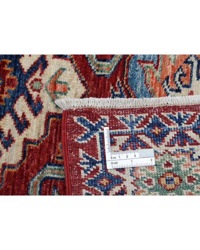 Kazak 3' 6" X 4' 9" Hand Knotted Wool Rug 3' 6" X 4' 9" (107 X 145) / Red / Wool