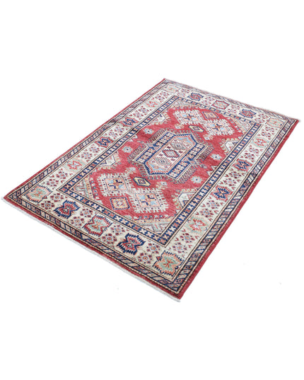 Kazak 3' 5" X 5' 2" Hand Knotted Wool Rug 3' 5" X 5' 2" (104 X 158) / Red / Wool