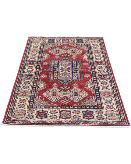 Kazak 3' 5" X 5' 2" Hand Knotted Wool Rug 3' 5" X 5' 2" (104 X 158) / Red / Wool