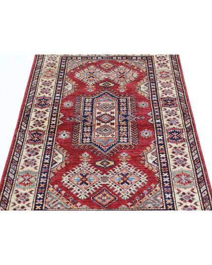Kazak 3' 5" X 5' 2" Hand Knotted Wool Rug 3' 5" X 5' 2" (104 X 158) / Red / Wool