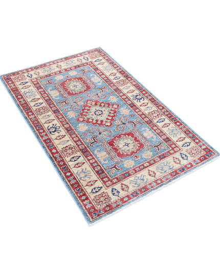 Kazak 2' 9" X 4' 2" Hand Knotted Wool Rug 2' 9" X 4' 2" (84 X 127) / Blue / Wool