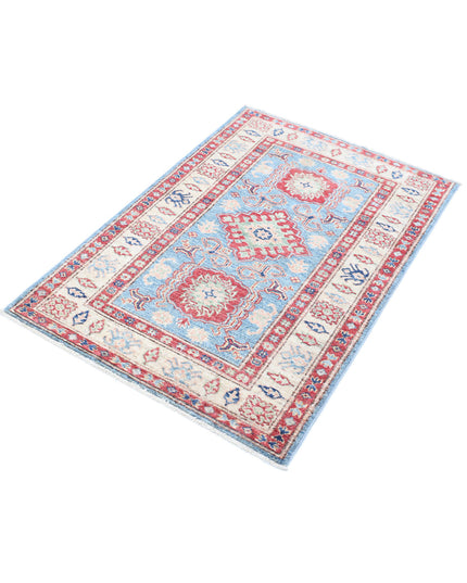 Kazak 2' 9" X 4' 2" Hand Knotted Wool Rug 2' 9" X 4' 2" (84 X 127) / Blue / Wool