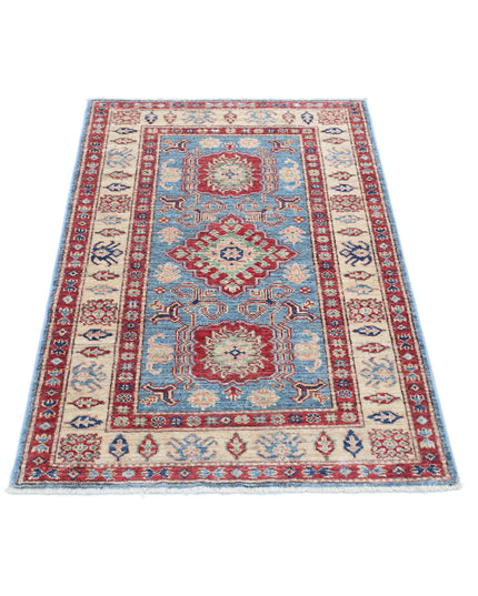 Kazak 2' 9" X 4' 2" Hand Knotted Wool Rug 2' 9" X 4' 2" (84 X 127) / Blue / Wool
