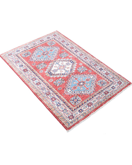 Kazak 2' 9" X 4' 1" Hand Knotted Wool Rug 2' 9" X 4' 1" (84 X 124) / Red / Wool