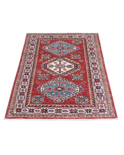 Kazak 2' 9" X 4' 1" Hand Knotted Wool Rug 2' 9" X 4' 1" (84 X 124) / Red / Wool
