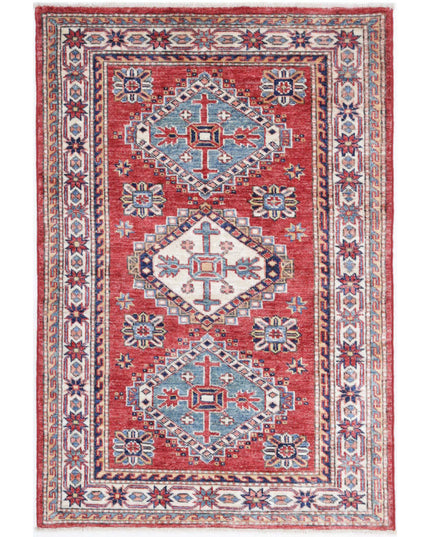 Kazak 2' 9" X 4' 1" Hand Knotted Wool Rug 2' 9" X 4' 1" (84 X 124) / Red / Wool