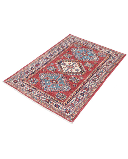 Kazak 2' 9" X 4' 2" Hand Knotted Wool Rug 2' 9" X 4' 2" (84 X 127) / Red / Wool