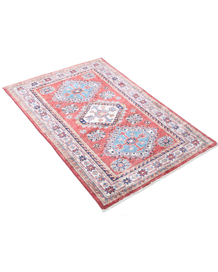 Kazak 2' 9" X 4' 2" Hand Knotted Wool Rug 2' 9" X 4' 2" (84 X 127) / Red / Wool