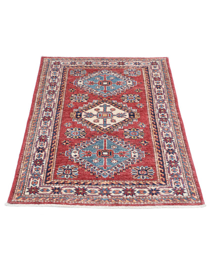 Kazak 2' 9" X 4' 2" Hand Knotted Wool Rug 2' 9" X 4' 2" (84 X 127) / Red / Wool