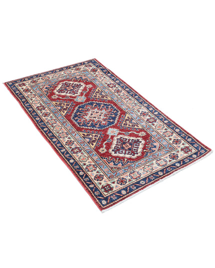 Kazak 2' 7" X 4' 2" Hand Knotted Wool Rug 2' 7" X 4' 2" (79 X 127) / Red / Wool