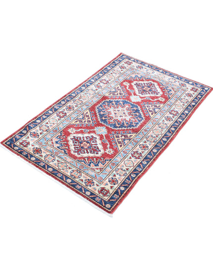 Kazak 2' 7" X 4' 2" Hand Knotted Wool Rug 2' 7" X 4' 2" (79 X 127) / Red / Wool