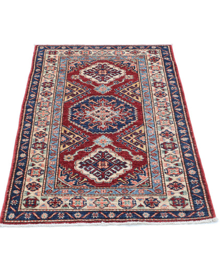 Kazak 2' 7" X 4' 2" Hand Knotted Wool Rug 2' 7" X 4' 2" (79 X 127) / Red / Wool