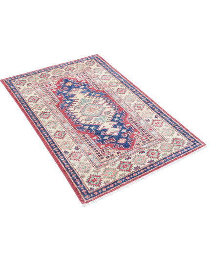 Kazak 2' 8" X 4' 0" Hand Knotted Wool Rug 2' 8" X 4' 0" (81 X 122) / Red / Wool