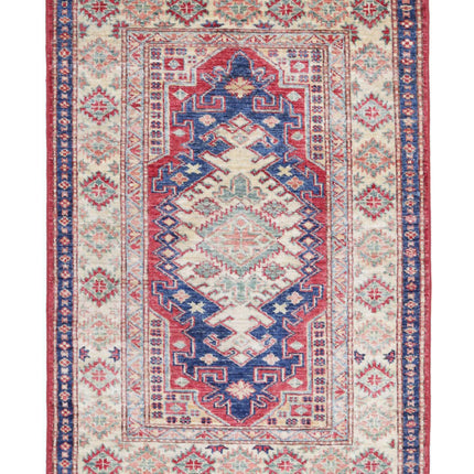 Kazak 2' 8" X 4' 0" Hand Knotted Wool Rug 2' 8" X 4' 0" (81 X 122) / Red / Wool