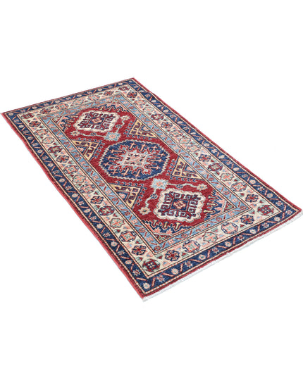 Kazak 2' 8" X 4' 2" Hand Knotted Wool Rug 2' 8" X 4' 2" (81 X 127) / Red / Wool