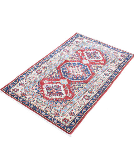 Kazak 2' 8" X 4' 2" Hand Knotted Wool Rug 2' 8" X 4' 2" (81 X 127) / Red / Wool