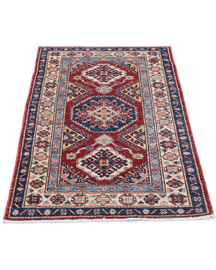 Kazak 2' 8" X 4' 2" Hand Knotted Wool Rug 2' 8" X 4' 2" (81 X 127) / Red / Wool