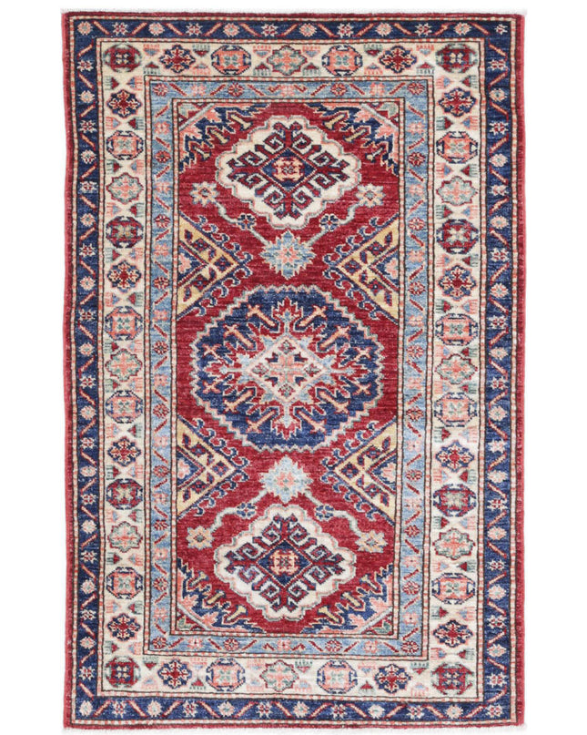 Kazak 2' 8" X 4' 2" Hand Knotted Wool Rug 2' 8" X 4' 2" (81 X 127) / Red / Wool