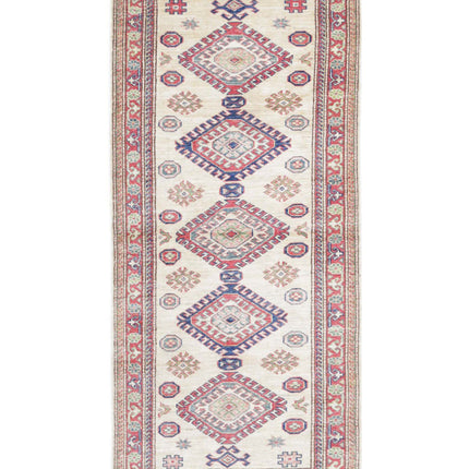 Kazak 2' 7" X 6' 2" Hand Knotted Wool Rug 2' 7" X 6' 2" (79 X 188) / Ivory / Wool