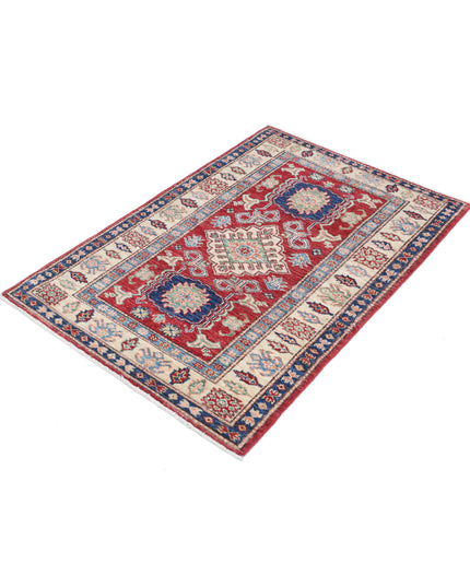 Kazak 2' 9" X 4' 2" Hand Knotted Wool Rug 2' 9" X 4' 2" (84 X 127) / Red / Wool
