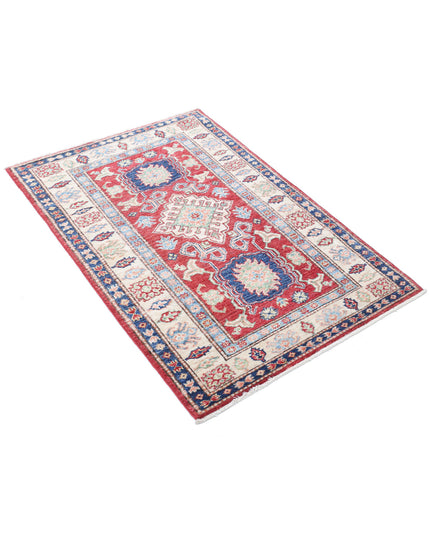 Kazak 2' 9" X 4' 2" Hand Knotted Wool Rug 2' 9" X 4' 2" (84 X 127) / Red / Wool