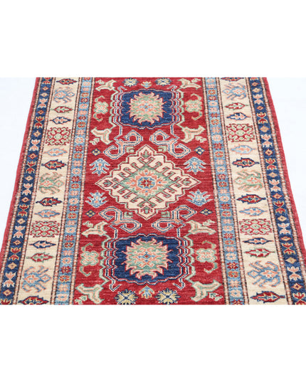 Kazak 2' 9" X 4' 2" Hand Knotted Wool Rug 2' 9" X 4' 2" (84 X 127) / Red / Wool