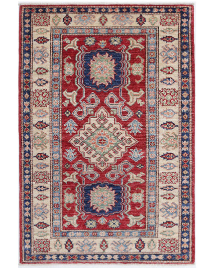 Kazak 2' 9" X 4' 2" Hand Knotted Wool Rug 2' 9" X 4' 2" (84 X 127) / Red / Wool
