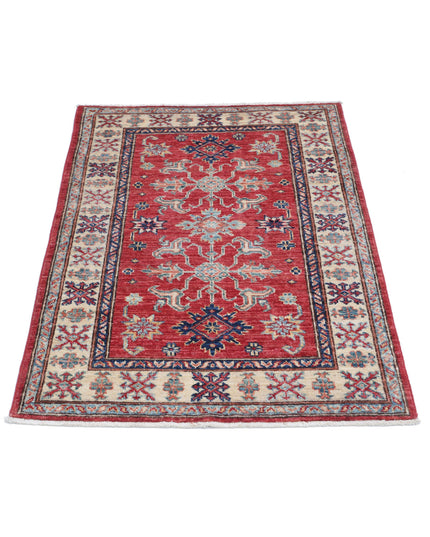Kazak 2' 10" X 4' 0" Hand Knotted Wool Rug 2' 10" X 4' 0" (86 X 122) / Red / Wool