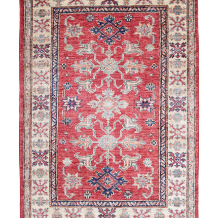 Kazak 2' 10" X 4' 0" Hand Knotted Wool Rug 2' 10" X 4' 0" (86 X 122) / Red / Wool