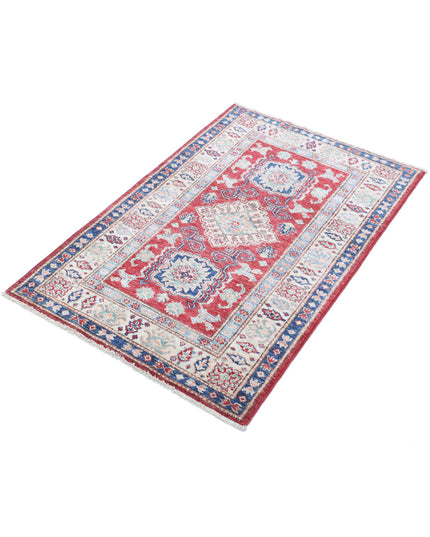 Kazak 2' 7" X 4' 0" Hand Knotted Wool Rug 2' 7" X 4' 0" (79 X 122) / Red / Wool