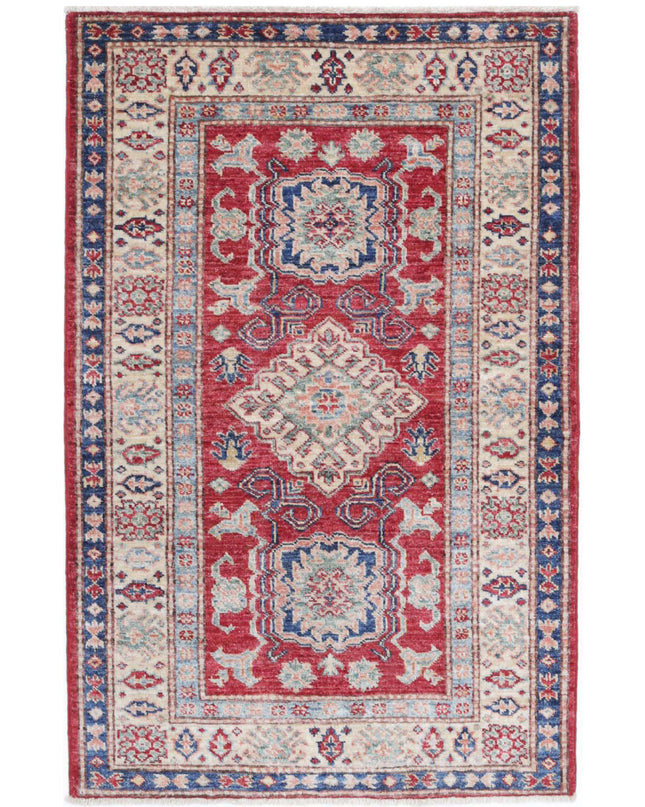 Kazak 2' 7" X 4' 0" Hand Knotted Wool Rug 2' 7" X 4' 0" (79 X 122) / Red / Wool