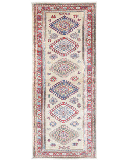 Kazak 2' 4" X 6' 3" Hand Knotted Wool Rug 2' 4" X 6' 3" (71 X 191) / Ivory / Wool