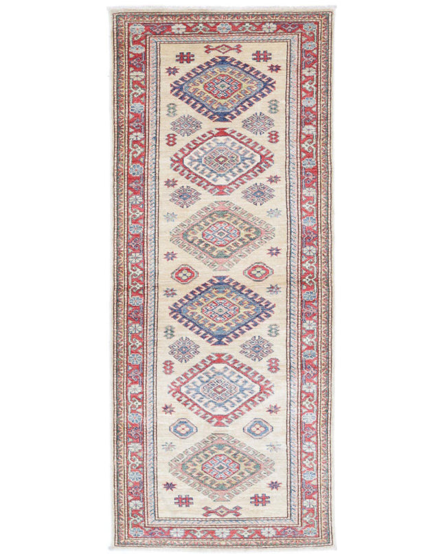 Kazak 2' 4" X 6' 3" Hand Knotted Wool Rug 2' 4" X 6' 3" (71 X 191) / Ivory / Wool