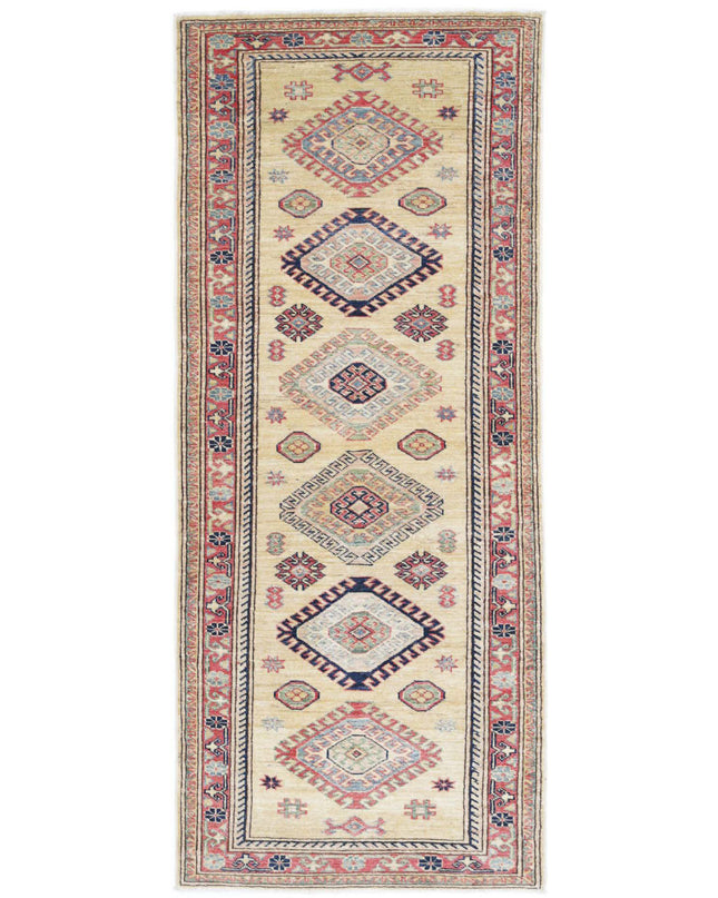 Kazak 2' 6" X 6' 4" Hand Knotted Wool Rug 2' 6" X 6' 4" (76 X 193) / Gold / Wool