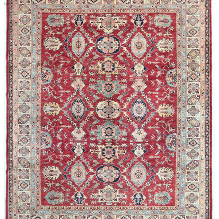 Kazak 8' 1" X 9' 11" Hand Knotted Wool Rug 8' 1" X 9' 11" (246 X 302) / Red / Wool