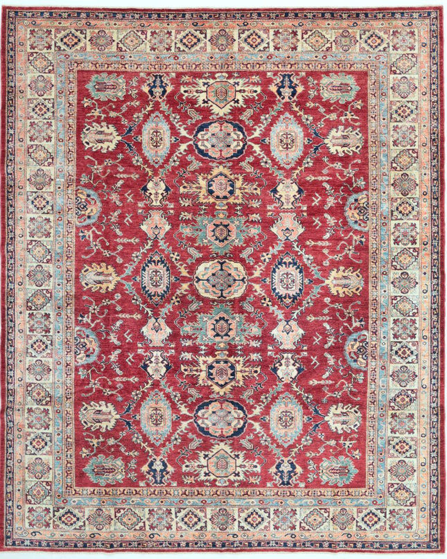 Kazak 8' 1" X 9' 11" Hand Knotted Wool Rug 8' 1" X 9' 11" (246 X 302) / Red / Wool