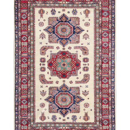 Kazak 5' 7" X 8' 2" Hand Knotted Wool Rug 5' 7" X 8' 2" (170 X 249) / Ivory / Wool