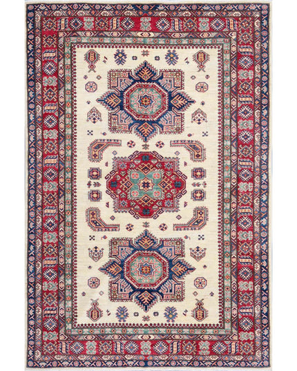 Kazak 5' 7" X 8' 2" Hand Knotted Wool Rug 5' 7" X 8' 2" (170 X 249) / Ivory / Wool