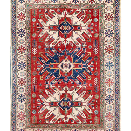 Kazak 6' 2" X 8' 3" Hand Knotted Wool Rug 6' 2" X 8' 3" (188 X 251) / Red / Wool