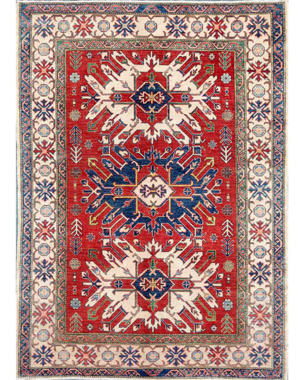 Kazak 6' 2" X 8' 3" Hand Knotted Wool Rug 6' 2" X 8' 3" (188 X 251) / Red / Wool