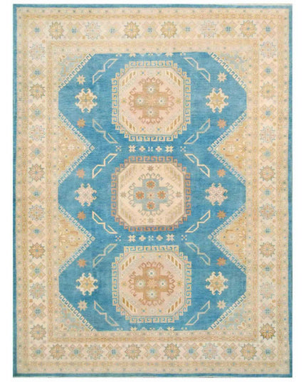 Kazak 9' 0" X 12' 0" Hand Knotted Wool Rug 9' 0" X 12' 0" (274 X 366) / Blue / Wool